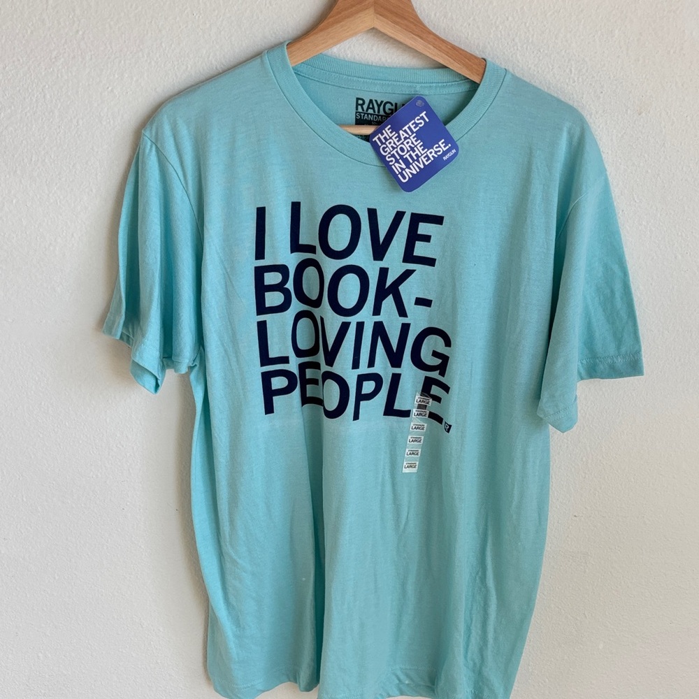 RAYGUN Large Book Lover Graphic Tee “I Love Book Loving People” NWT